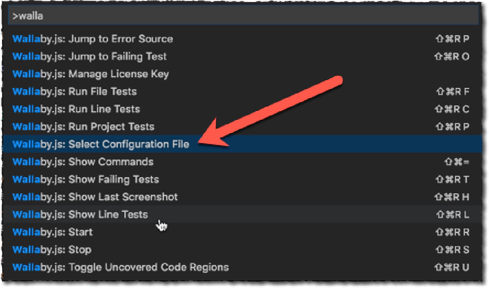 Wallaby.js - Select Config File