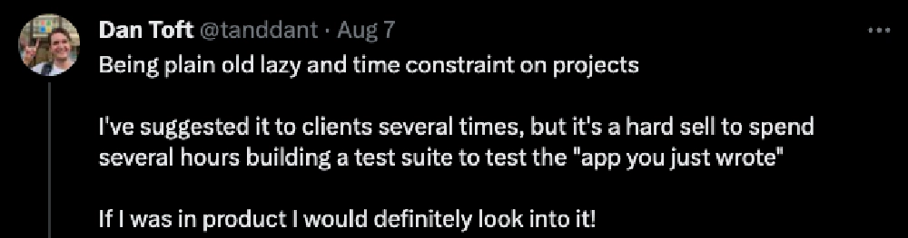 'Is testing only for business critical apps?'