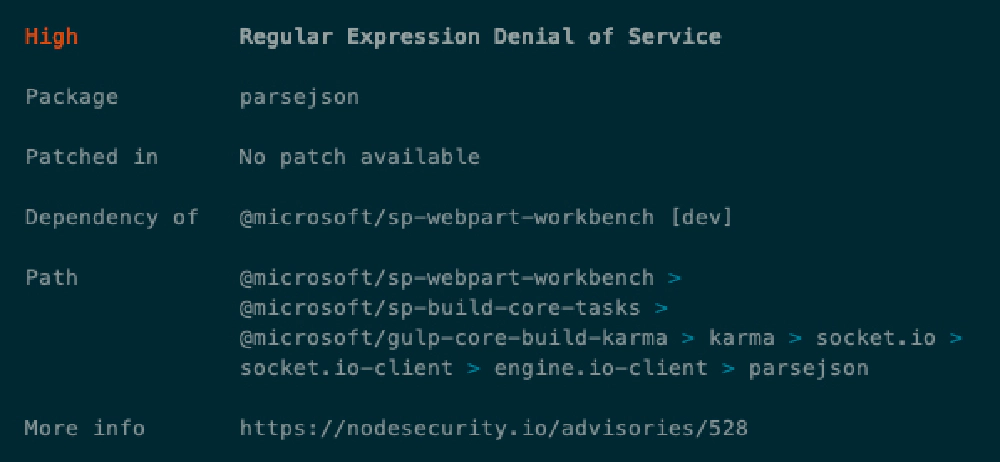 npm high vulnerability