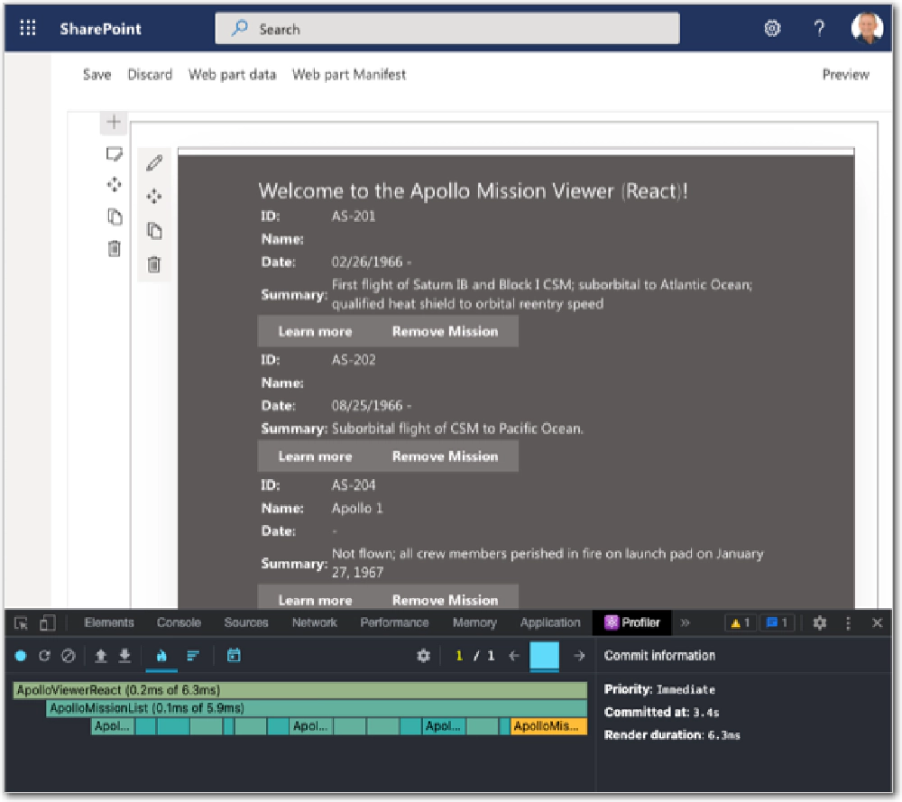 React DevTools profiler works with SPFx projects!