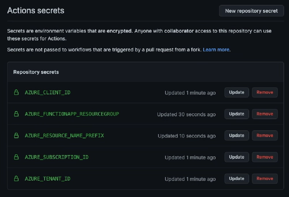 Github repo secrets for Entra ID authentication & where to provision Azure resources