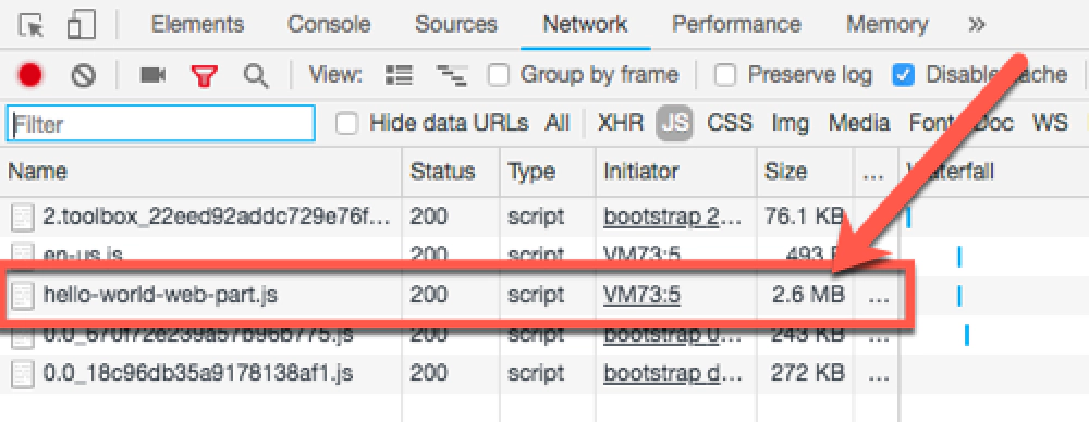 One project payload size