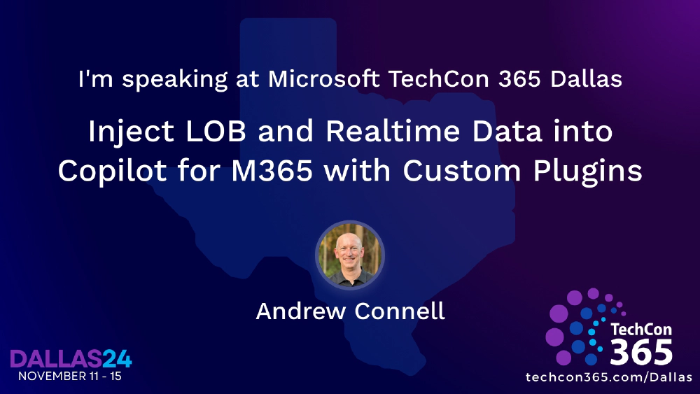 Breakout session: Inject LOB and Realtime Data into Copilot for Microsoft 365 with Custom Plugins Breakout session: Inject LOB and Realtime Data into Copilot for Microsoft 365 with Custom Plugins
