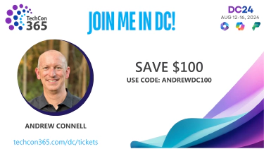 Join me - TechCon365 in Washington DC in August - M365 Dev