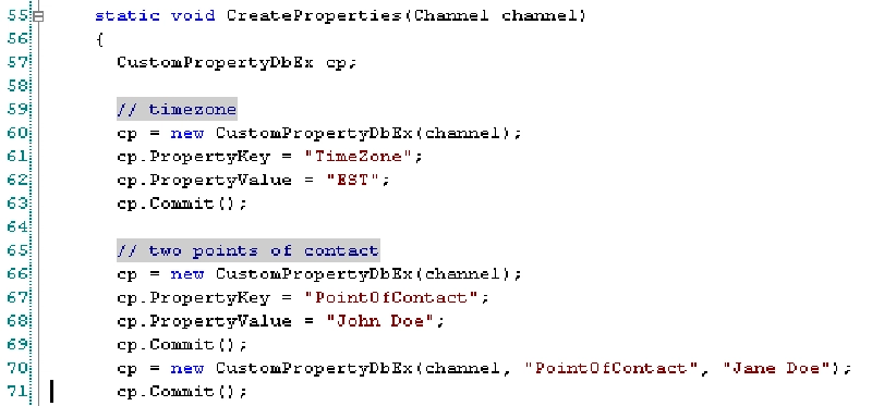 Create Properties Create Properties
