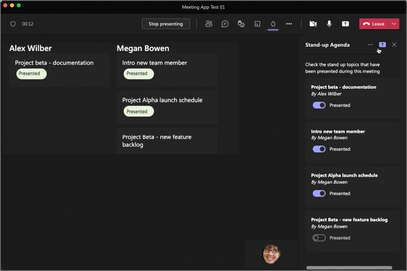 Custom side-panel & stage experience during a meeting Custom side-panel & stage experience during a meeting