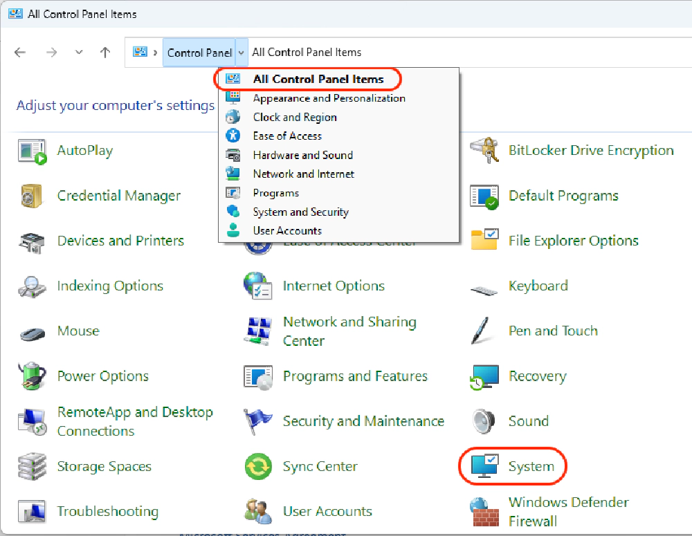 Windows 11 Control Panel - System