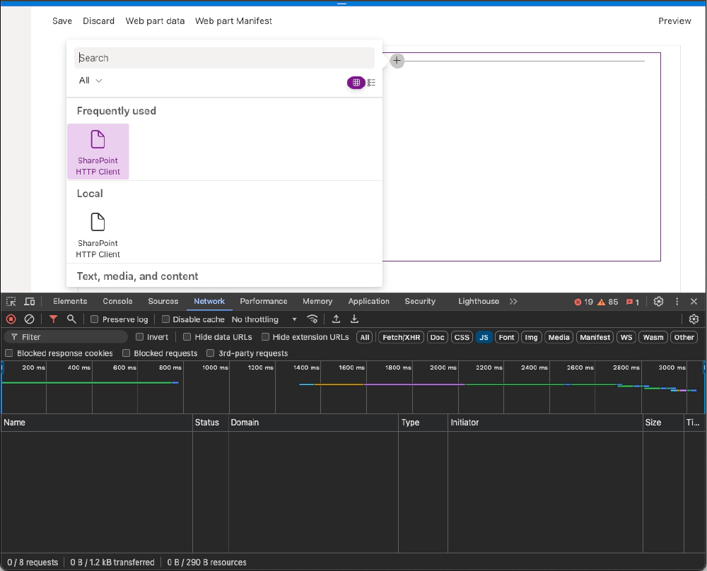 Before loading the SPFx web part in the SharePoint Online hosted dashboard