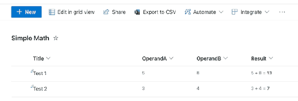 SharePoint List with the Result column field customizer