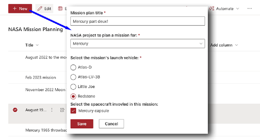 Working custom list form customizer (new form)