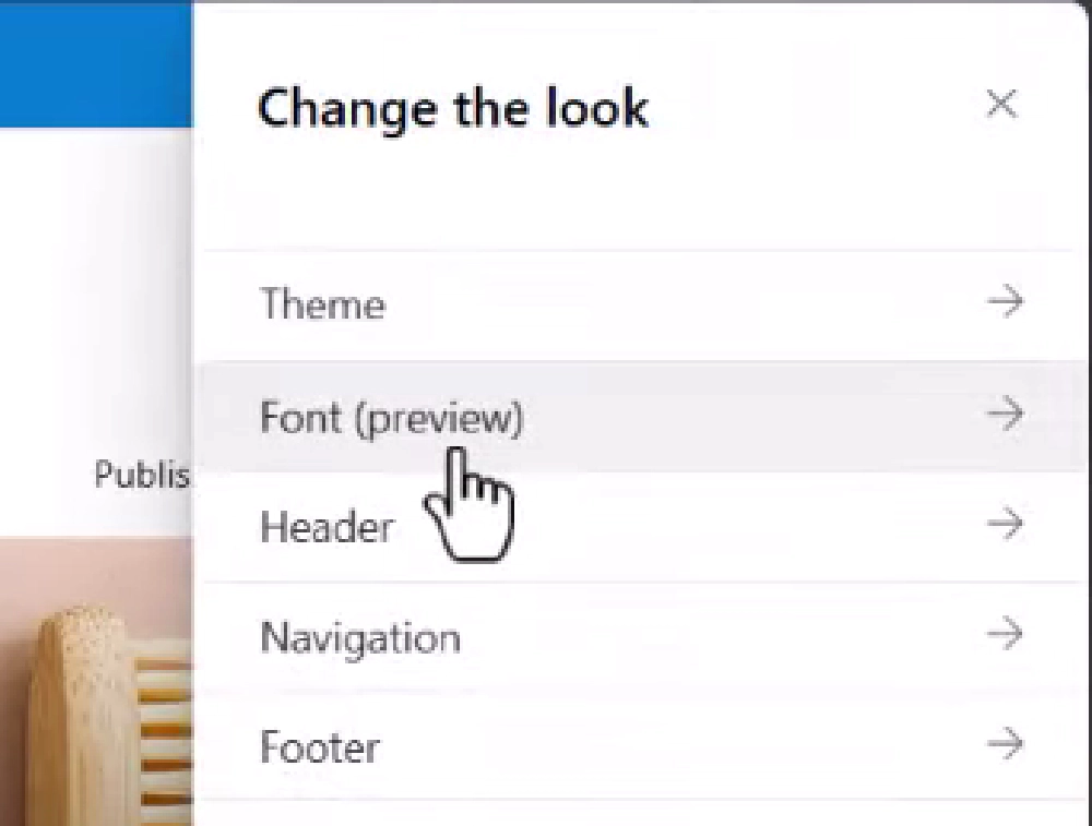 SharePoint setting Change the look panel