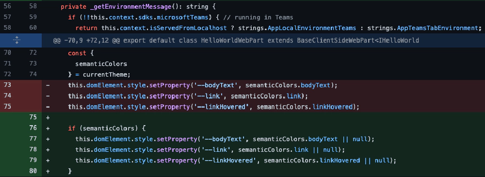 Checking if semanticColors are set before setting style properties