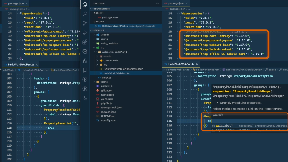 Property Pane Link control accessibility improvement