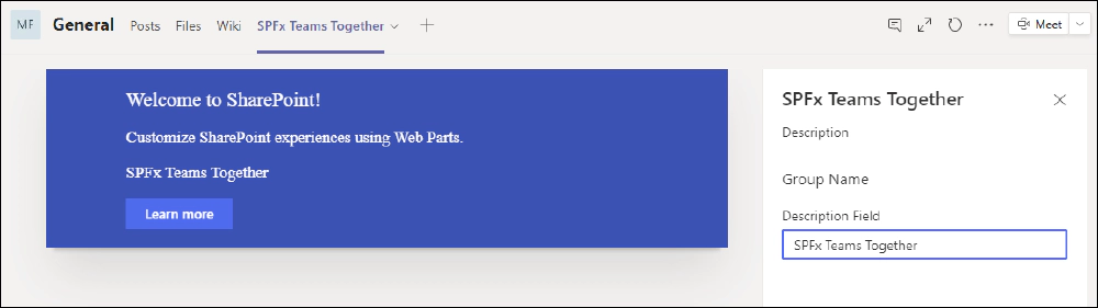 SharePoint Framework as a Microsoft Teams tab