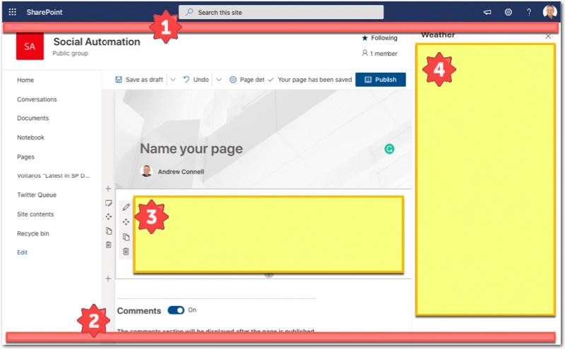 Customization areas enabled by the SharePoint Framework Customization areas enabled by the SharePoint Framework