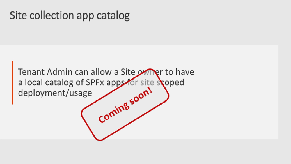 Slide: Site collection app catalog