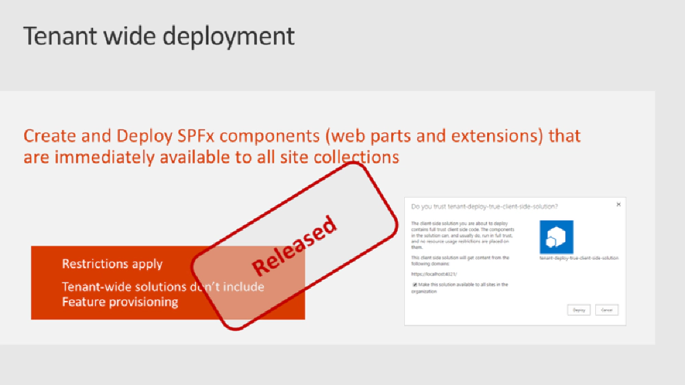 Slide: Tenant wide deployment