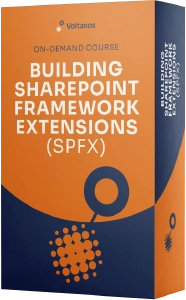 Explore our 'Customize the SharePoint UX with SharePoint Framework Extensions' course Explore our 'Customize the SharePoint UX with SharePoint Framework Extensions' course