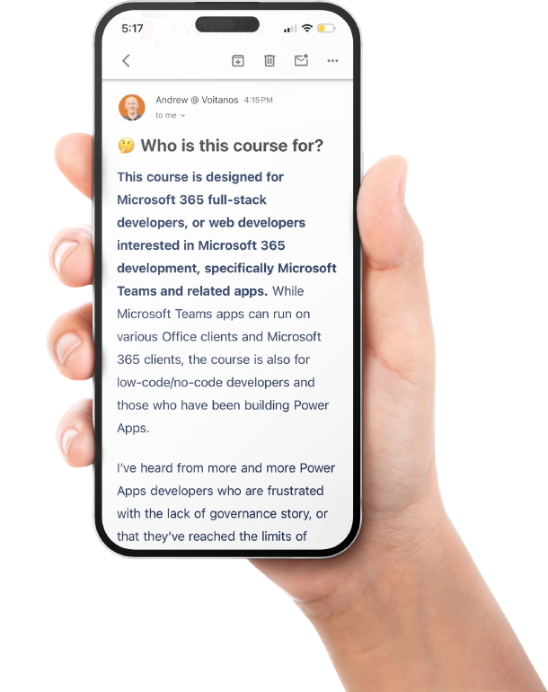 Free 9-day email course - Microsoft Teams App Development OnRamp