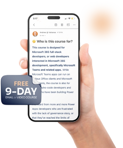 Free 9-day email course - Microsoft Teams App Development OnRamp Free 9-day email course - Microsoft Teams App Development OnRamp