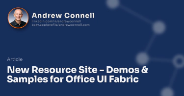 New Resource Site - Demos & Samples for Office UI Fabric