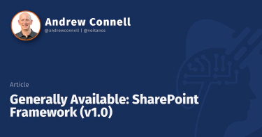 Generally Available: SharePoint Framework (v1.0)