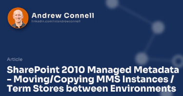 SharePoint 2010 Managed Metadata - Moving/Copying MMS Instances / Term Stores between Environments