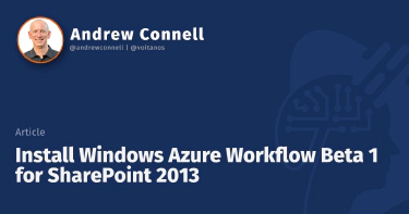 Install Windows Azure Workflow Beta 1 for SharePoint 2013