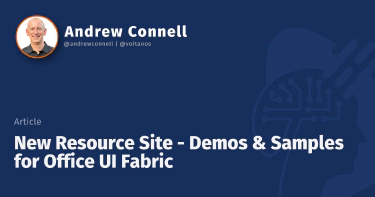 New Resource Site - Demos & Samples for Office UI Fabric