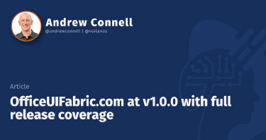 OfficeUIFabric.com at v1.0.0 with full release coverage