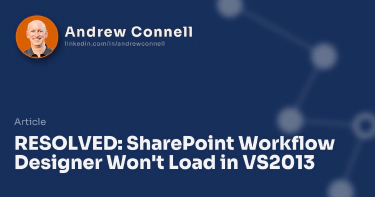 RESOLVED: SharePoint Workflow Designer Won't Load in VS2013