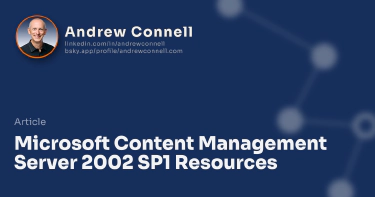 Microsoft Content Management Server 2002 SP1 Resources