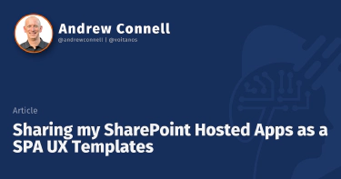 Sharing my SharePoint Hosted Apps as a SPA UX Templates