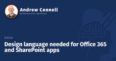 Design language needed for Office 365 and SharePoint apps