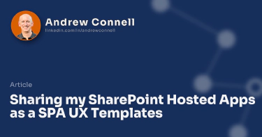 Sharing my SharePoint Hosted Apps as a SPA UX Templates