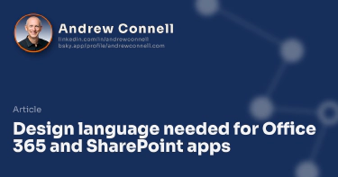 Design language needed for Office 365 and SharePoint apps