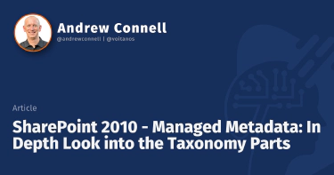 SharePoint 2010 - Managed Metadata: In Depth Look into the Taxonomy Parts