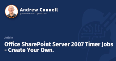 Office SharePoint Server 2007 Timer Jobs - Create Your Own.