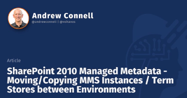 SharePoint 2010 Managed Metadata - Moving/Copying MMS Instances / Term Stores between Environments