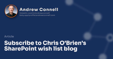 Subscribe to Chris O'Brien's SharePoint wish list blog