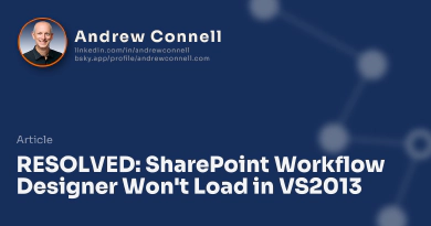 RESOLVED: SharePoint Workflow Designer Won't Load in VS2013