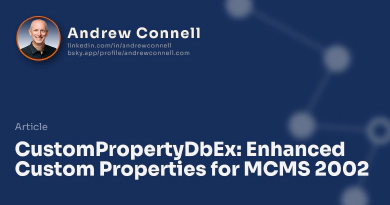 CustomPropertyDbEx: Enhanced Custom Properties for MCMS 2002