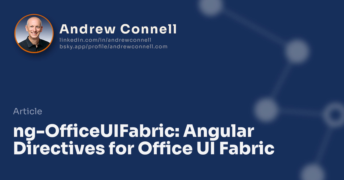 ng-OfficeUIFabric: Angular Directives for Office UI Fabric