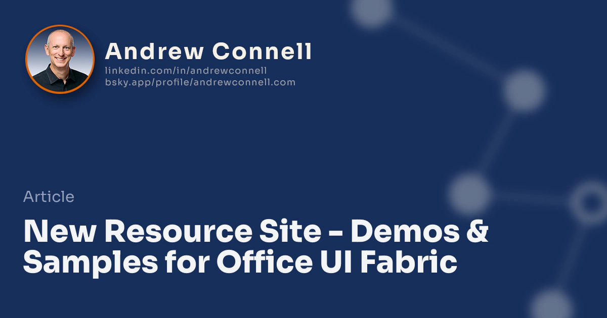 New Resource Site - Demos & Samples for Office UI Fabric