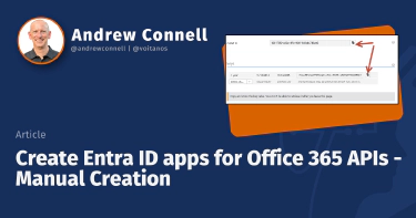 Create Entra ID apps for Office 365 APIs - Manual Creation