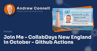 Join Me - CollabDays New England in October - Github Actions