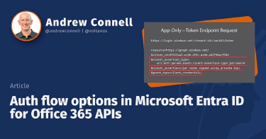 Auth flow options in Microsoft Entra ID for Office 365 APIs