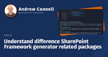 Understand difference SharePoint Framework generator related packages