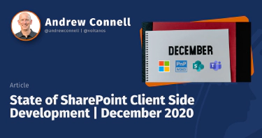 State of SharePoint Client Side Development | December 2020