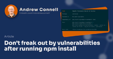 Don't freak out by vulnerabilities after running npm install